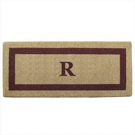 NEDIA HOME Nedia Home 02074R Single Picture - Brown Frame 24 x 57 In. Heavy Duty Coir Doormat - Monogrammed R O2074R